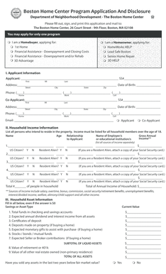 Boston Home Center Program Application
