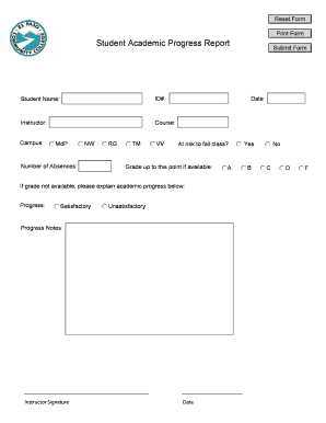 Student Academic Progress Report