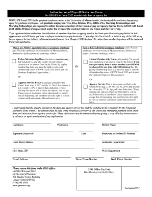 Authorization of Payroll Deduction Form