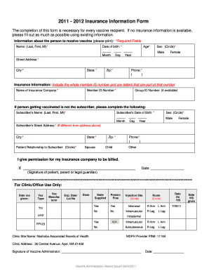 2011-2012 Insurance Information Form