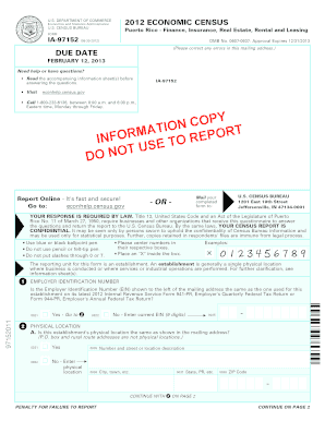 2012 Economic Census Form IA-97152