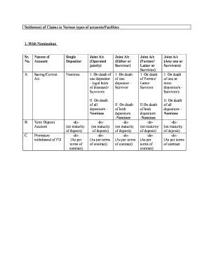 Bank Account Settlement Claim Form