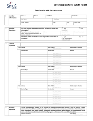 Extended Health Claim Form