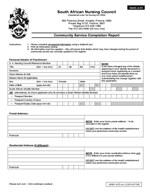 Community Service Completion Report