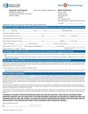 Diners Club Corporate Card Enrollment Form