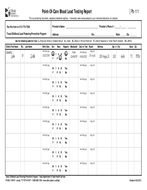 Texas Childhood Lead Poisoning Prevention Program Report