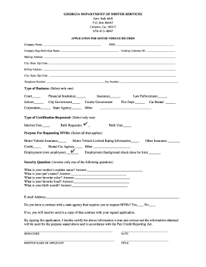 Georgia Motor Vehicle Records Application