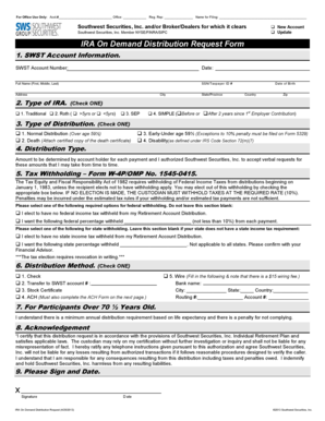 IRA On Demand Distribution Request Form