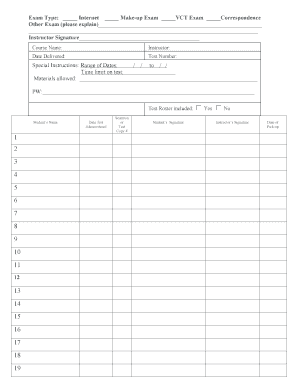 Exam Request Form