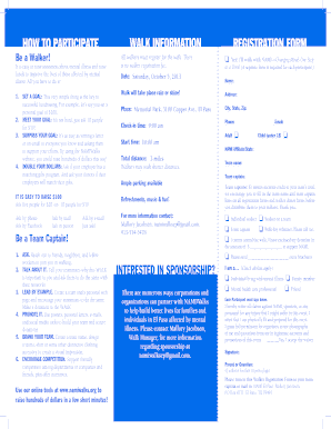NAMI Walk Registration Form