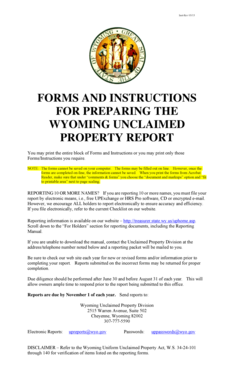 Wyoming Unclaimed Property Report