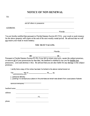 Notice of Non-Renewal