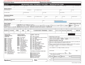 Milwaukee Area Technical College Registration Form