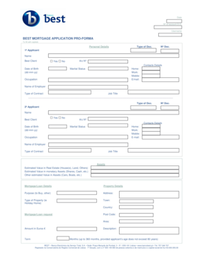 Best Mortgage Application Form
