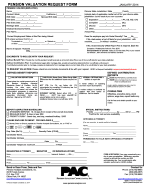Pension Valuation Request Form