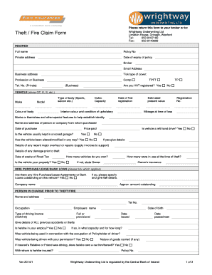 Theft / Fire Claim Form