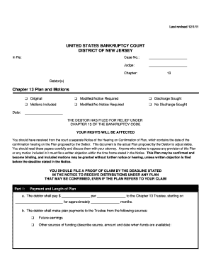 Chapter 13 Bankruptcy Plan