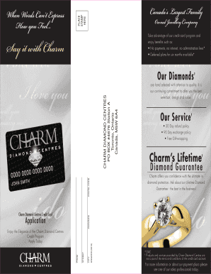 Charm Diamond Centres Credit Card Application