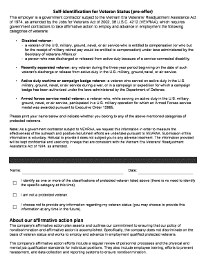 Veteran Status Self-Identification Form