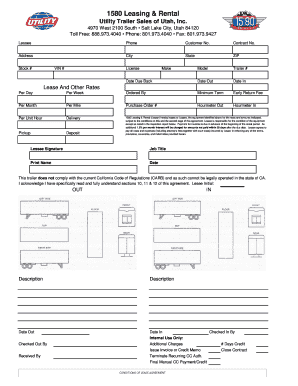 Rv rental agreement form - 1580 Leasing & Rental - 50 62 126