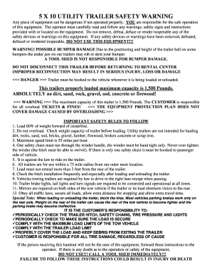 Utility Trailer Rental Safety Agreement