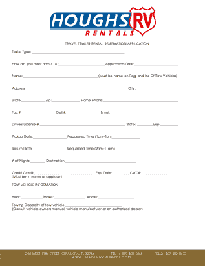 Travel Trailer Rental Reservation Application