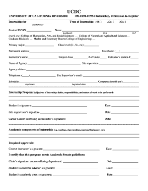 University of California Riverside Internship Permission to Register