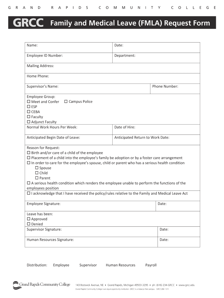 Fillable Online Family Medical Leave Act Information Attached is ...