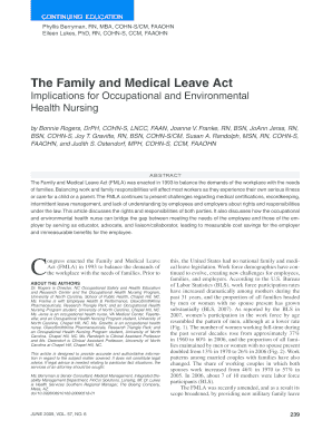 Fillable Online The Family and Medical Leave Act: Implications for ...