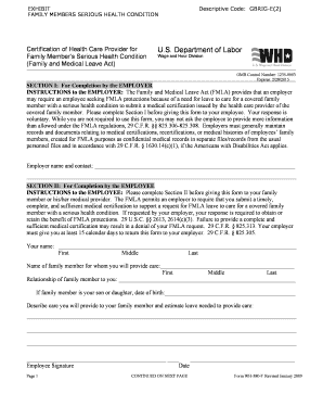 Family Member’s Serious Health Condition Certification