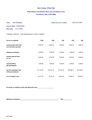 Roth 401(k) Contribution Enrollment Form