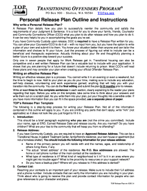 Washington State Personal Release Plan