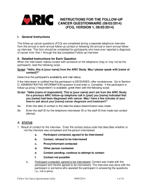 Follow-Up Cancer Questionnaire