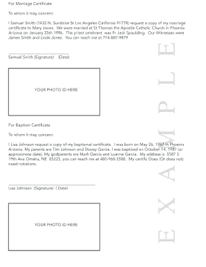 Marriage Certificate Request