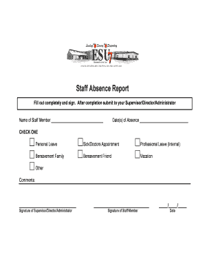 Staff Absence Report Form