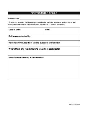 Fire/Disaster Drill Documentation Form