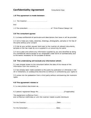 Confidentiality Agreement for Consultants