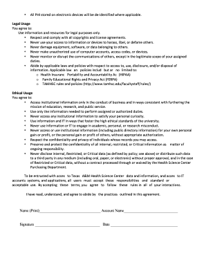 Texas A&M Health Science Center Data Use Agreement