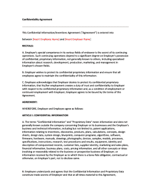 Confidentiality Agreement