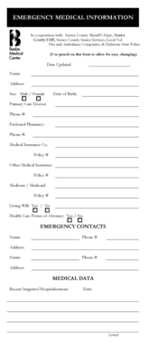 Emergency Medical Information Form