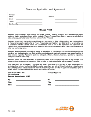 Customer Application and Agreement