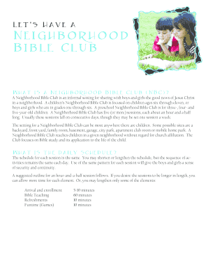 Neighborhood Bible Club Planning Guide