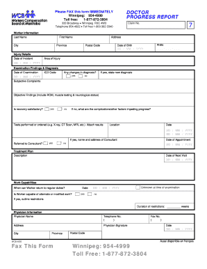 Worker Injury Progress Report