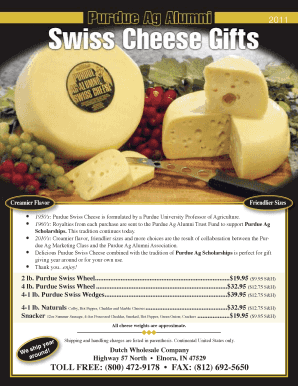 Purdue Swiss Cheese Order Form