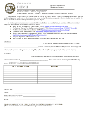 Maryland Medicaid Exclusion Database Search Attestation