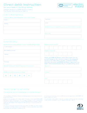 Direct Debit Instruction Form