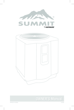 Summit Pool Heat Pump Owner's Manual
