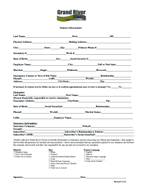 Patient Information Form