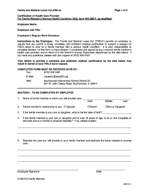 FMLA Certification of Health Care Provider