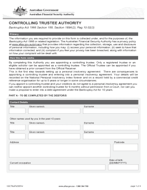 Controlling Trustee Authority Form